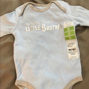Carters 3 month little brother long sleeve onesie